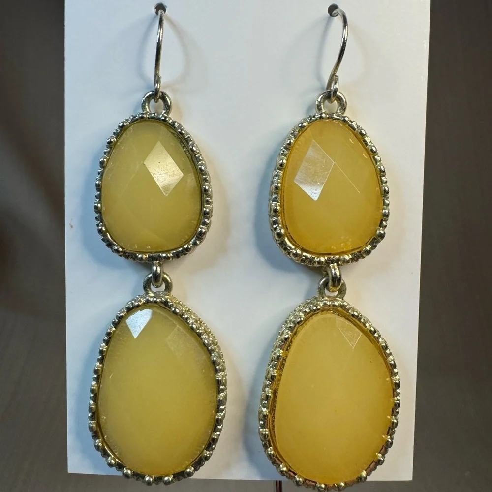 Elegant Yellow Drop Earrings - Picture 1 of 1